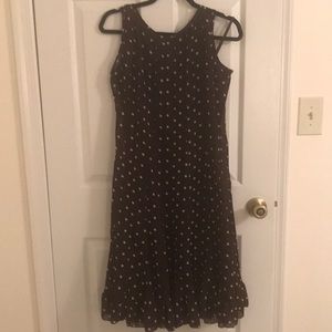 Brown dress with beige polka dots size 8